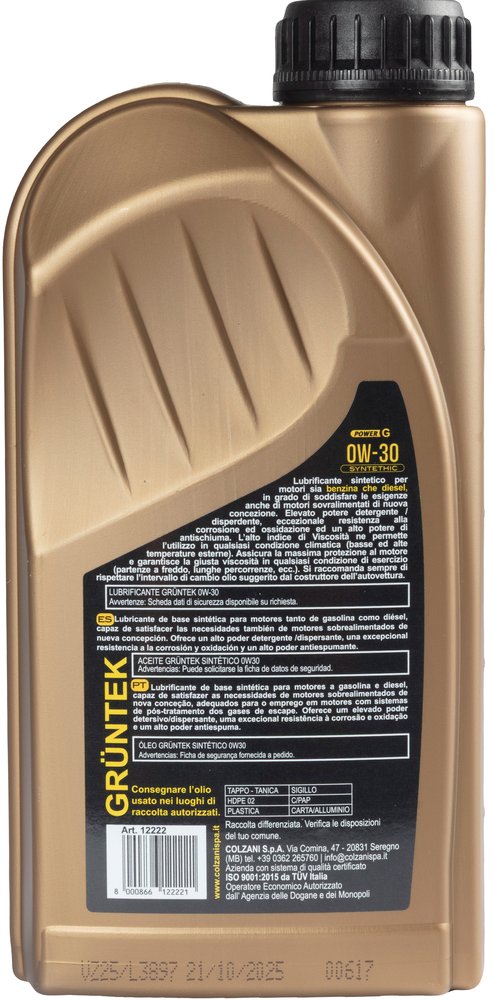 Olio Motore GRUNTEK 0W30 1 Litro - Image 3
