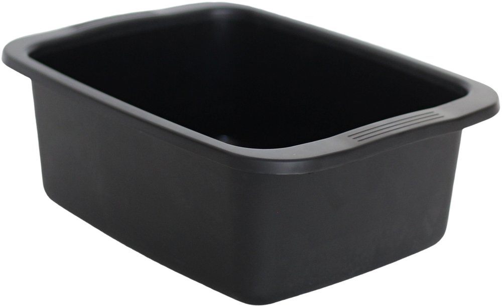 Catino rettangolare nero. Bacinella in plastica di capacità 10L. Vaschetta multiuso