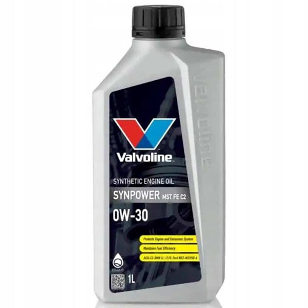Valvoline Olio Motore Sintetico SynPower MST FE C2 0W30, 1 Litro § Alte Prestazioni per Motori Diesel e Benzina § Massima Protezione e Efficienza