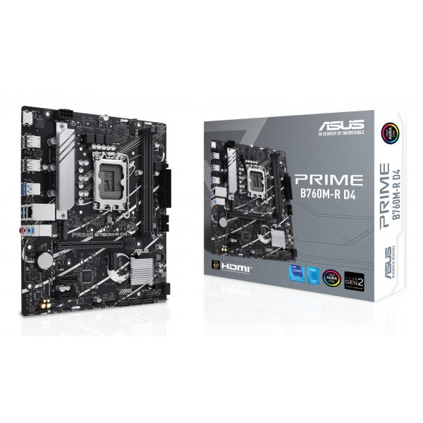 Asus Prime B760M-R D4 Intel B760 Lga 1700 Micro Atx (asus Pro B760M-R D4 - Motherboard - Micro Atx - Lga1700 Socket - B760 Chipset - Usb 3.2 Gen 1 -