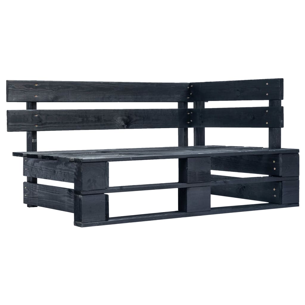 Divano Angolare Da Giardino Pallet Legno Pino Impregnato Nero