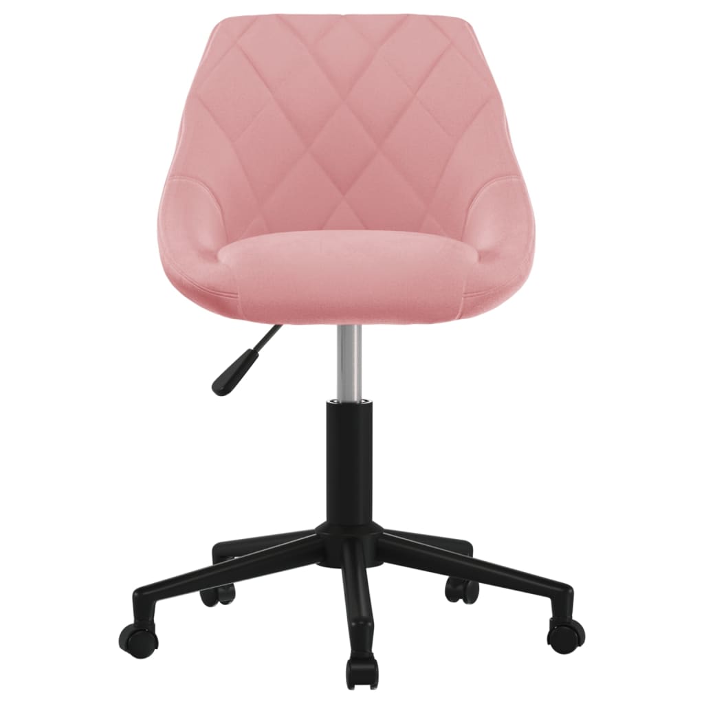 Sedia Da Pranzo Girevole Rosa In Velluto