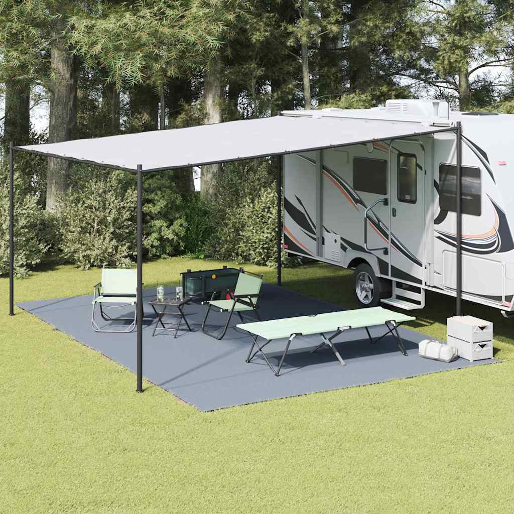 Tappeto Da Tenda Blu E Grigio 600 X 250 Cm Polietilene