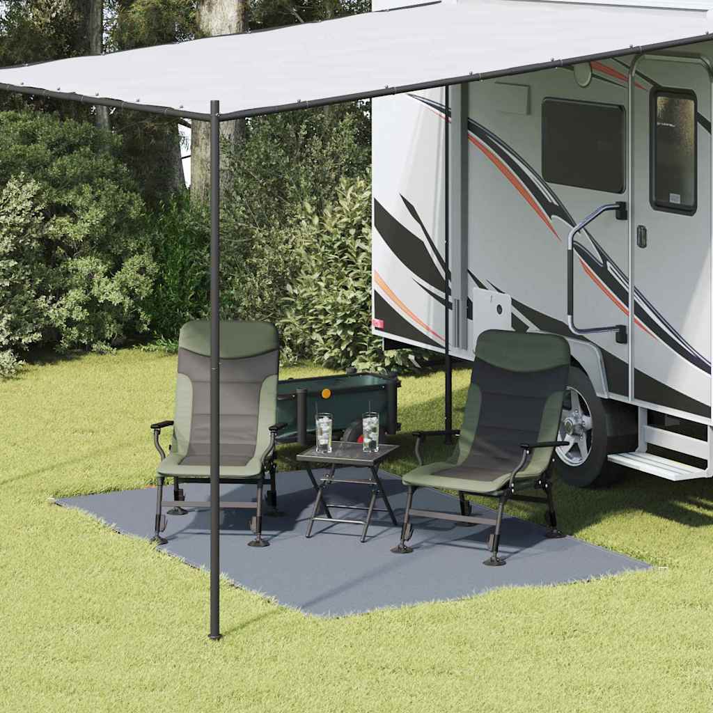 Tappeto Da Tenda Blu E Grigio 300 X 200 Cm Polietilene