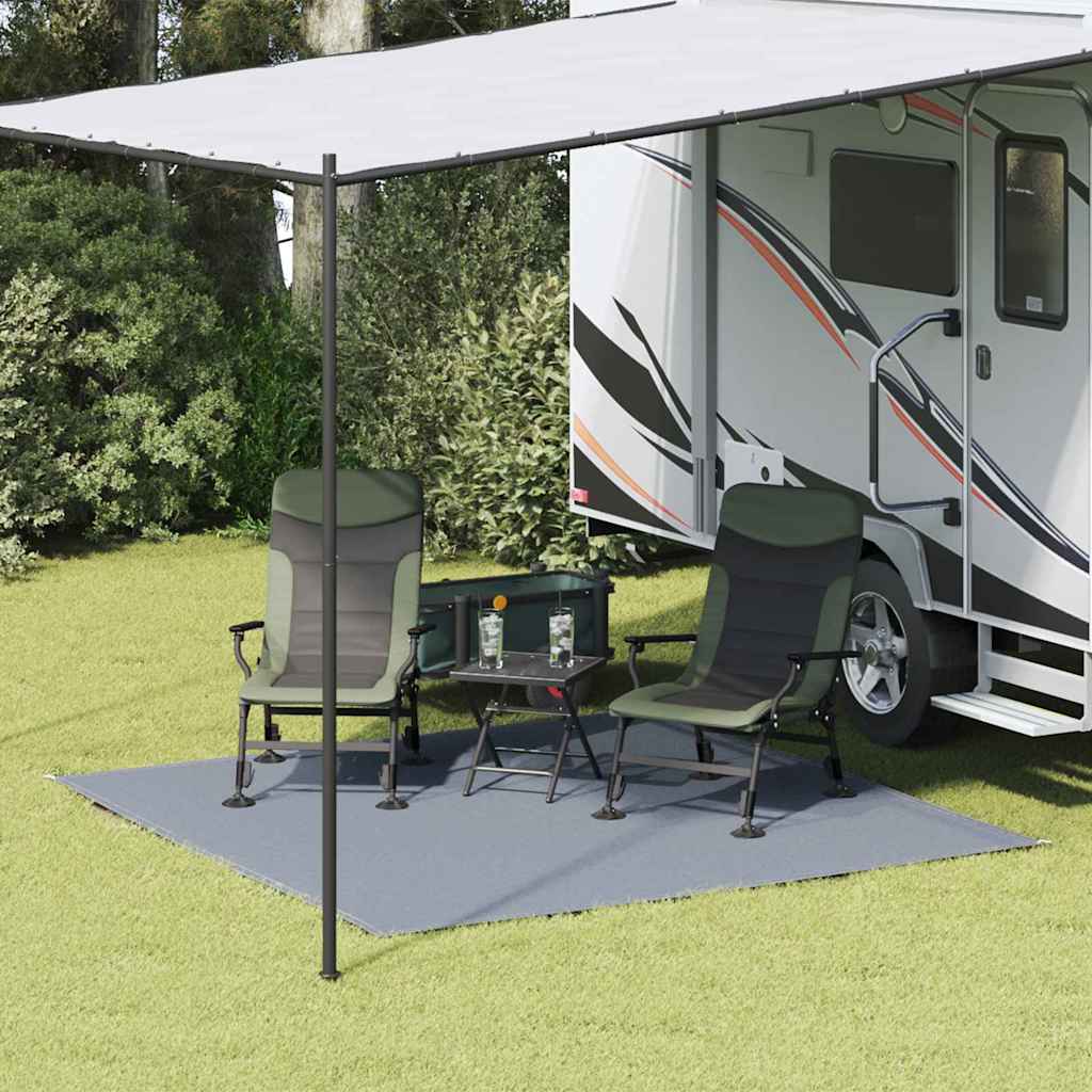 Tappeto Da Tenda Blu E Grigio 250 X 250 Cm Polietilene