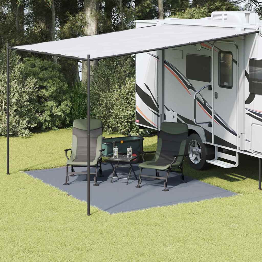 Tappeto Da Tenda Blu E Grigio 350 X 250 Cm Polietilene