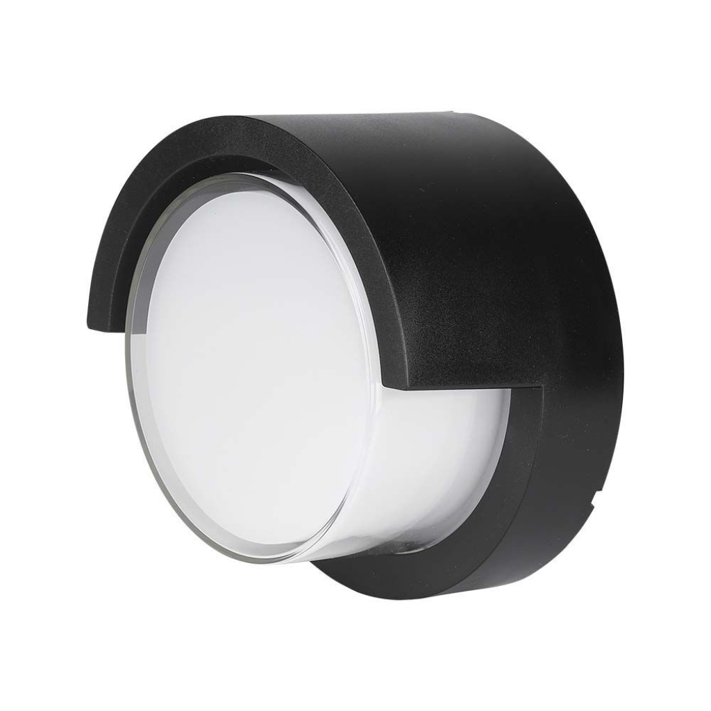 12w Led Wall Light Sami Frame Black Round 4000k