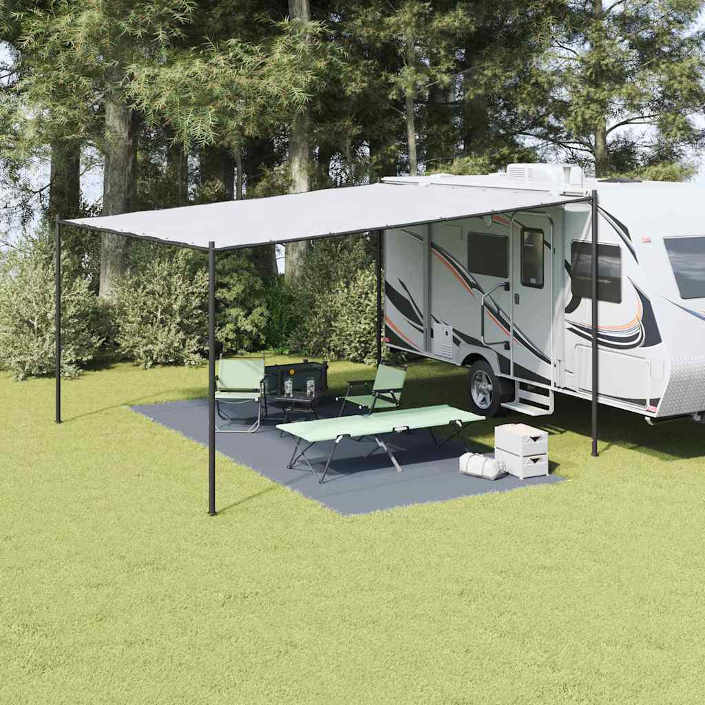 Tappeto Da Tenda Blu E Grigio 550 X 250 Cm Polietilene
