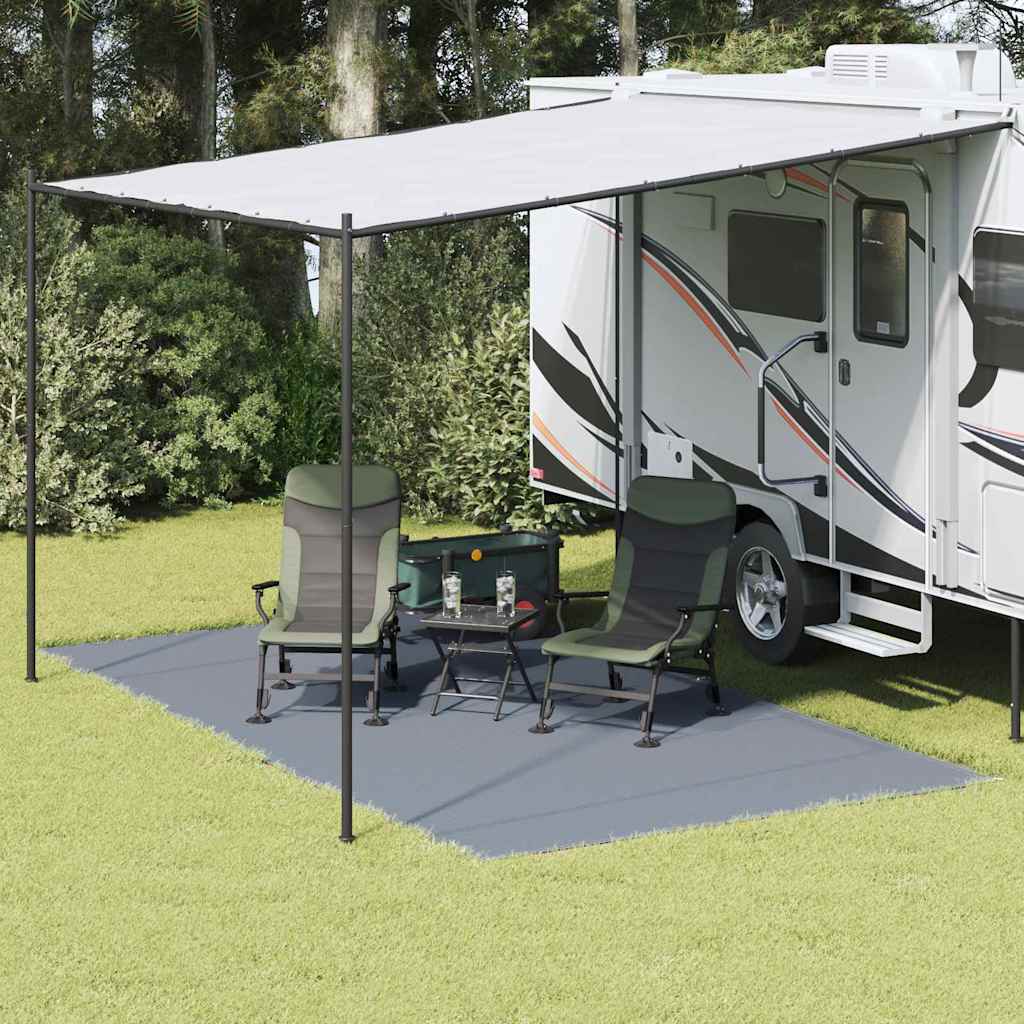 Tappeto Da Tenda Blu E Grigio 450 X 250 Cm Polietilene