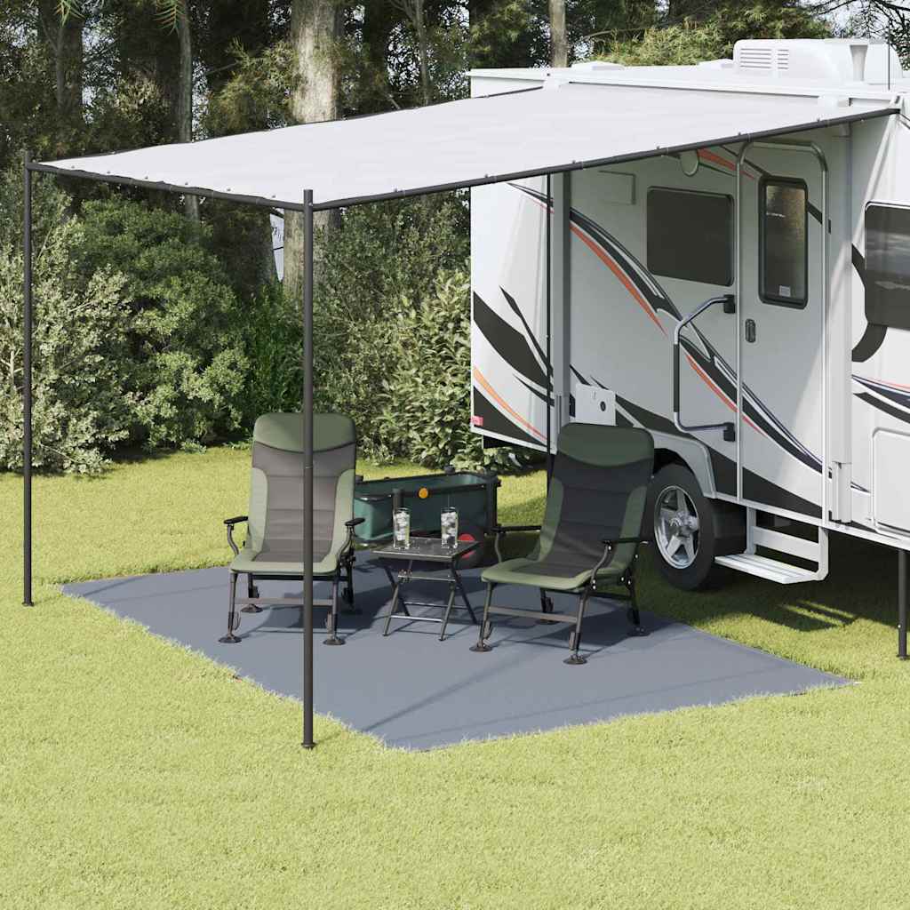 Tappeto Da Tenda Blu E Grigio 400 X 250 Cm Polietilene