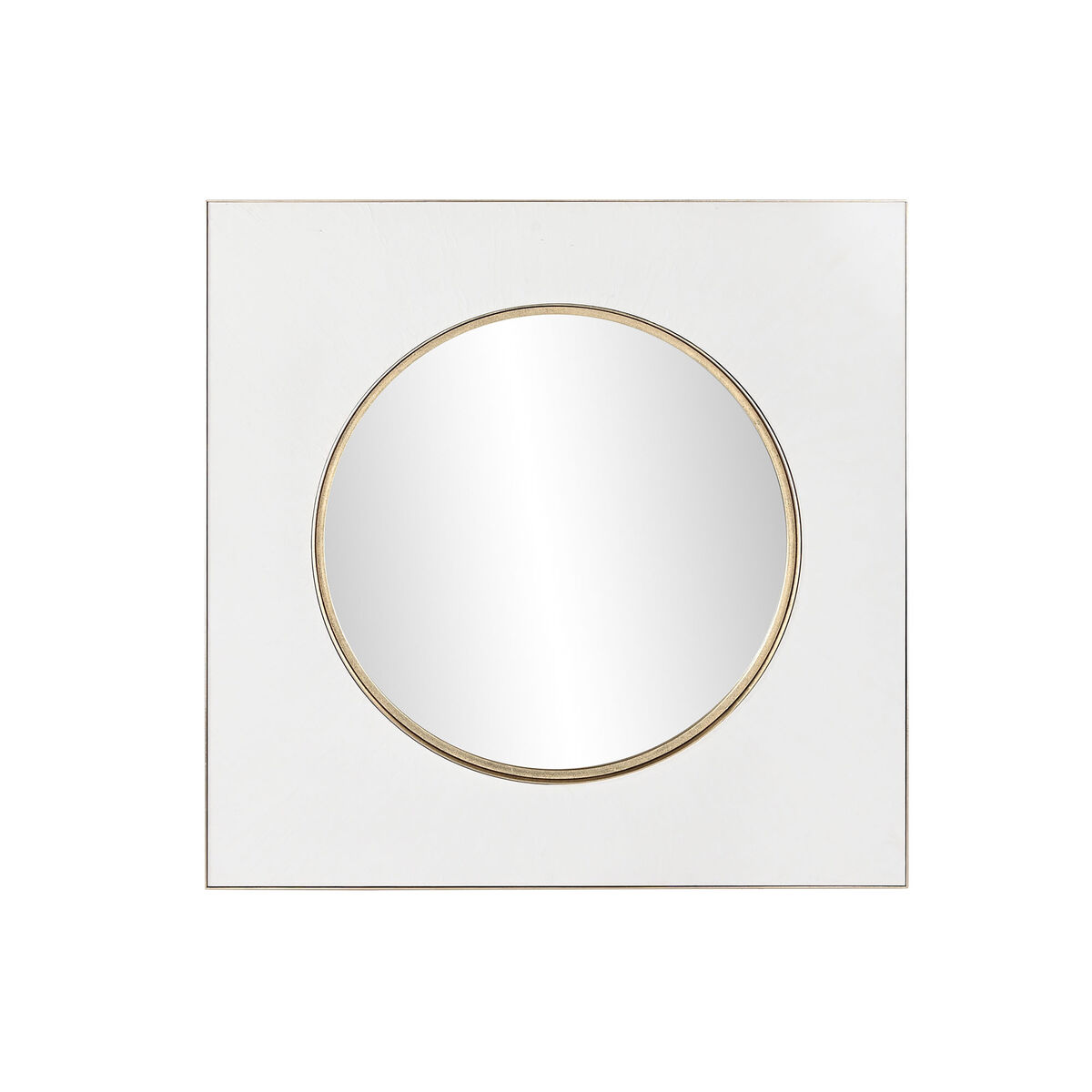 Specchio Da Parete Home Esprit Bianco Dorato Ferro Specchio 100 X 4 X 100 cm