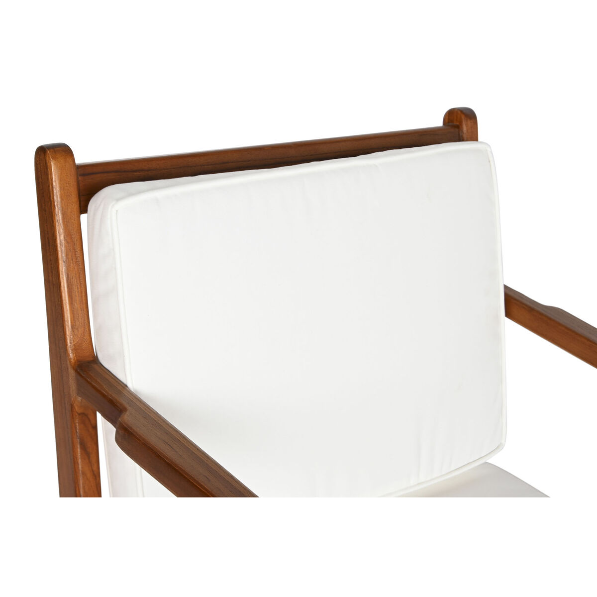 Poltrona Dkd Home Decor Bianco Marrone Marrone Scuro Poliestere Teca 64 X 76 X 77 cm - Image 3