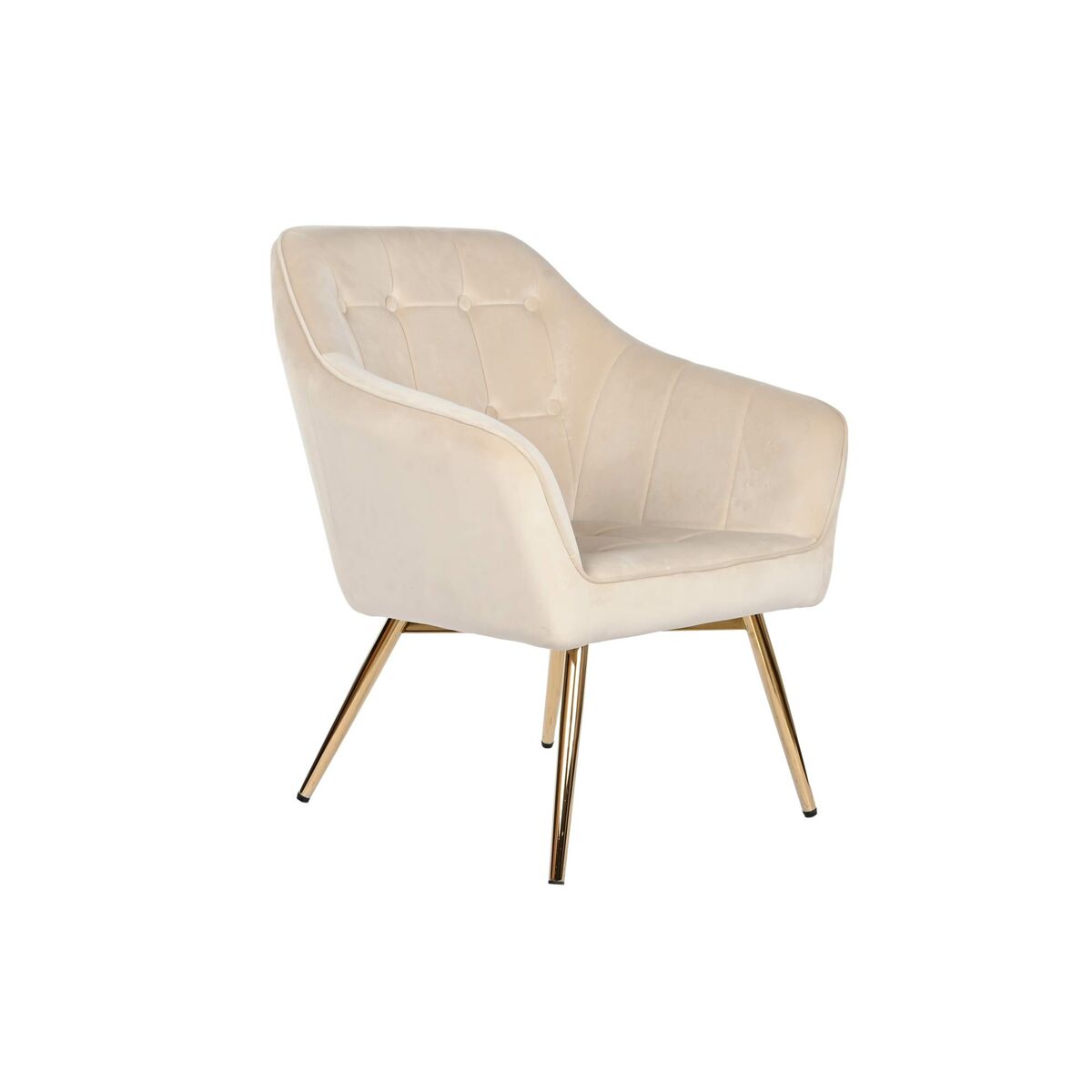 Poltrona Dkd Home Decor Crema Dorato Metallo 74 X 74 X 90 cm