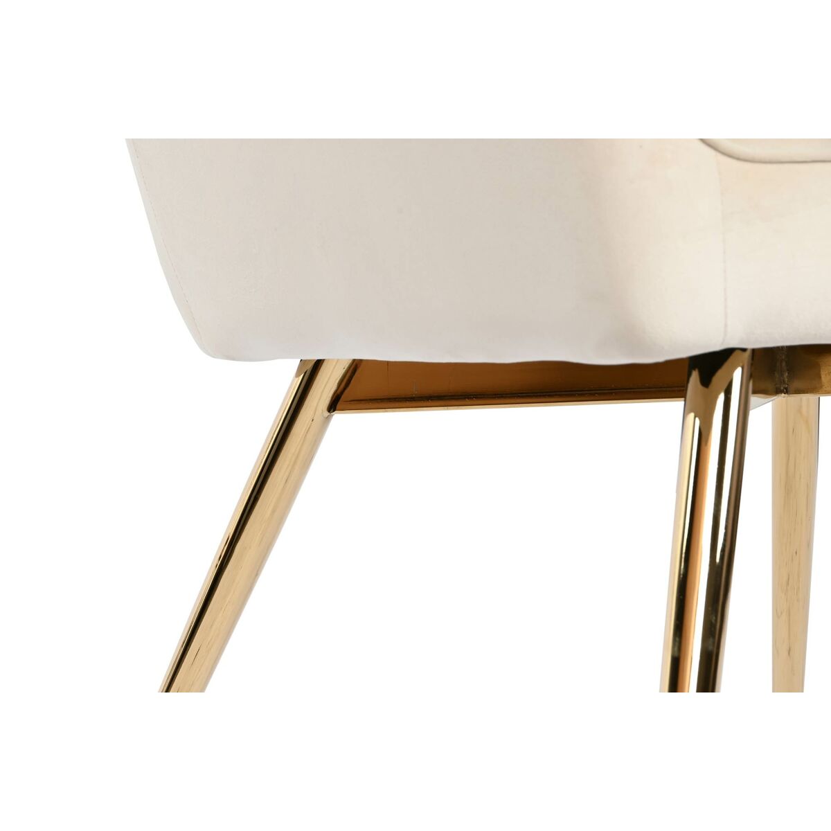 Poltrona Dkd Home Decor Crema Dorato Metallo 74 X 74 X 90 cm - Image 4