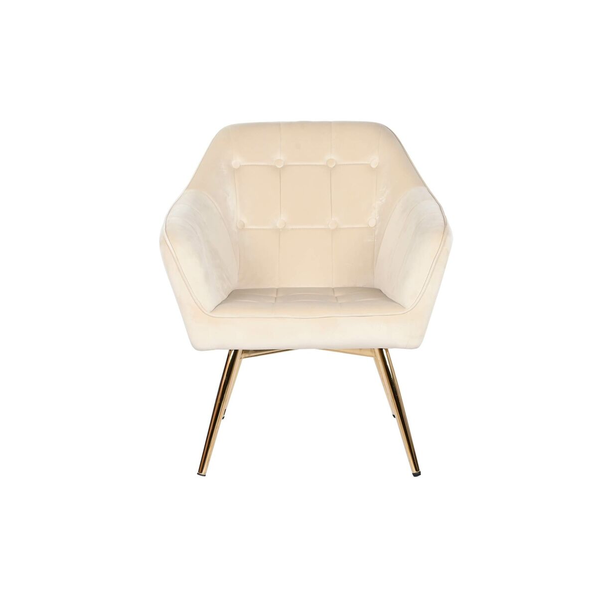 Poltrona Dkd Home Decor Crema Dorato Metallo 74 X 74 X 90 cm - Image 5