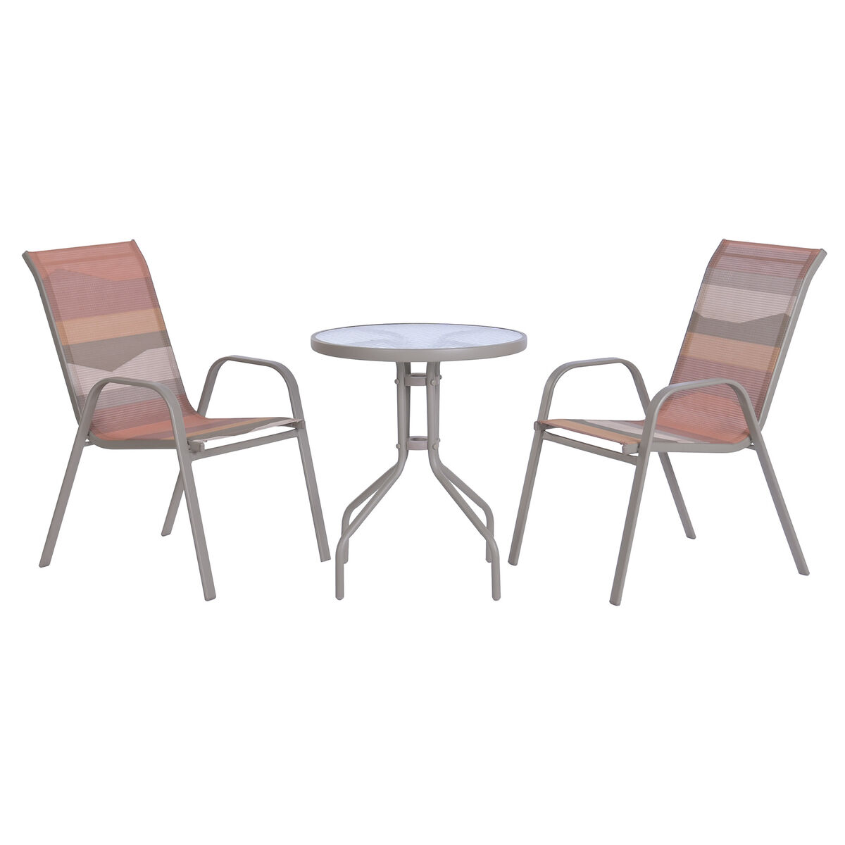 Tavolo Con 2 Sedie Home Esprit Verde Multicolore Cristallo Acciaio 60 X 60 X 70 cm
