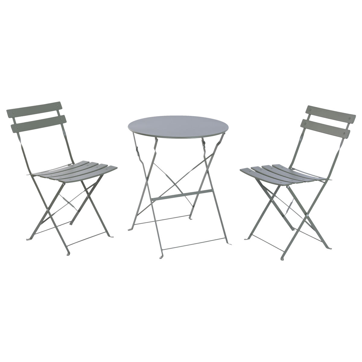Tavolo Con 2 Sedie Home Esprit Verde Metallo 60 X 60 X 71 cm