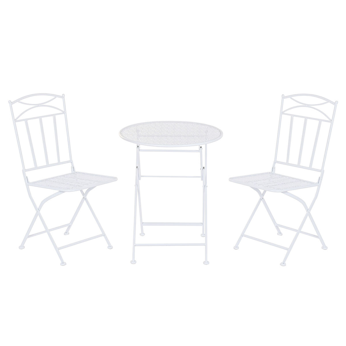 Tavolo Con 2 Sedie Home Esprit Bianco Ferro 60 X 60 X 70 cm