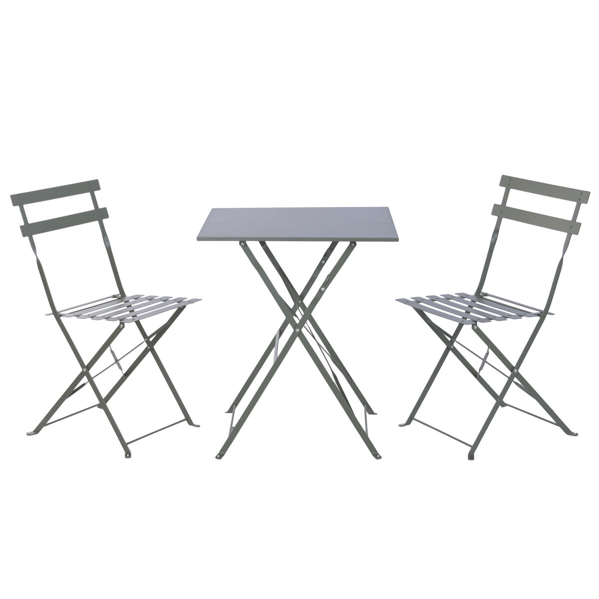 Tavolo Con 2 Sedie Home Esprit Verde Metallo 60 X 60 X 71 cm