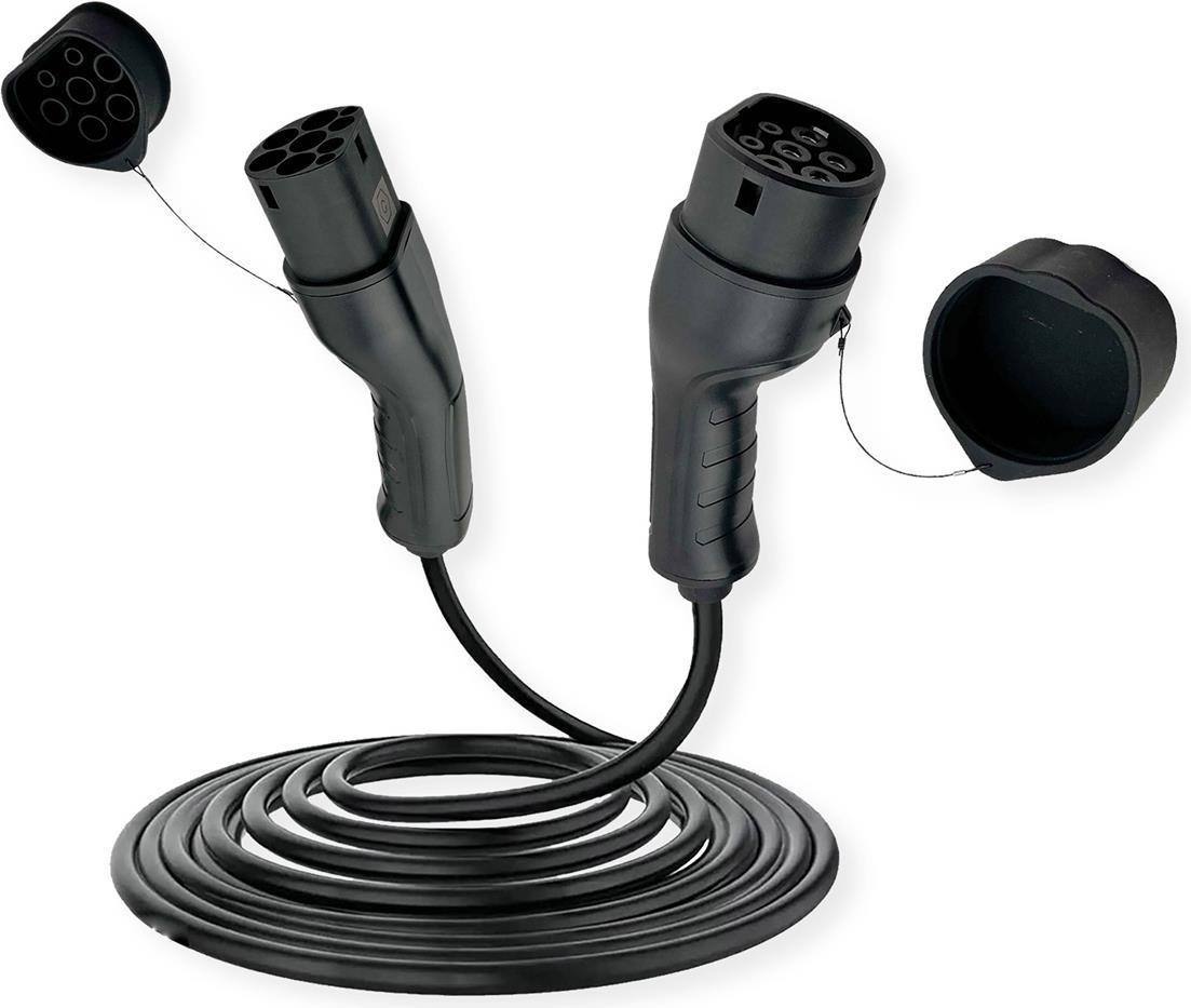 Roline E-Auto Ladekabel Typ2, 1-Phasig, 250vac (1p+n+e), 32 A, 7,4 Kw, 3 M (19.08.0003)