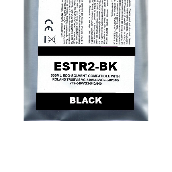 (Compatibile) Black Pigment Eco-Solvent Ink Bag Compa Roland TrueVIS SG2,VG2,VF2,SG3,VG3#500ML