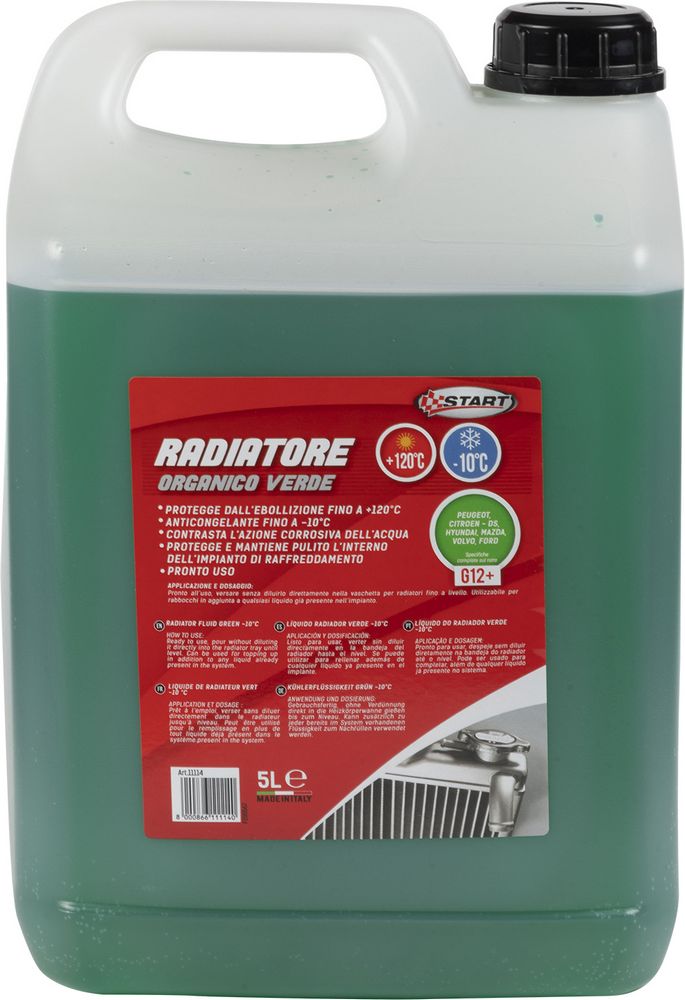 START: Antigelo verde G12+ -10°C 5L § Fluido refrigerante con azione protettiva anti-corrosione