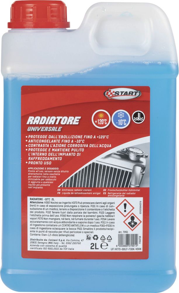 START - Liquido Radiatore Anticongelante 2L -10°C +120°C Pronto Uso