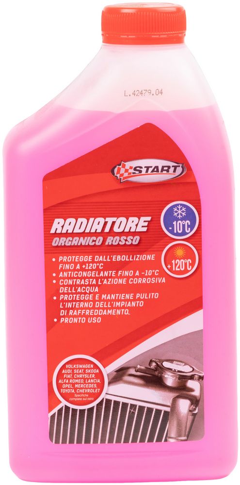 START Liquido radiatore rosso 1L antigelo -10°C per motori benzina e diesel