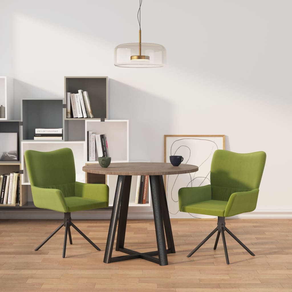 Sedie Da Pranzo Girevoli 2 Pz Verde Chiaro In Velluto