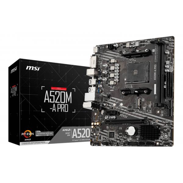 Msi A520M-A Pro (7c96-001r) - Mainboard Micro Atx - Ddr4 - Socket Am4 - Hdmi - Dvi