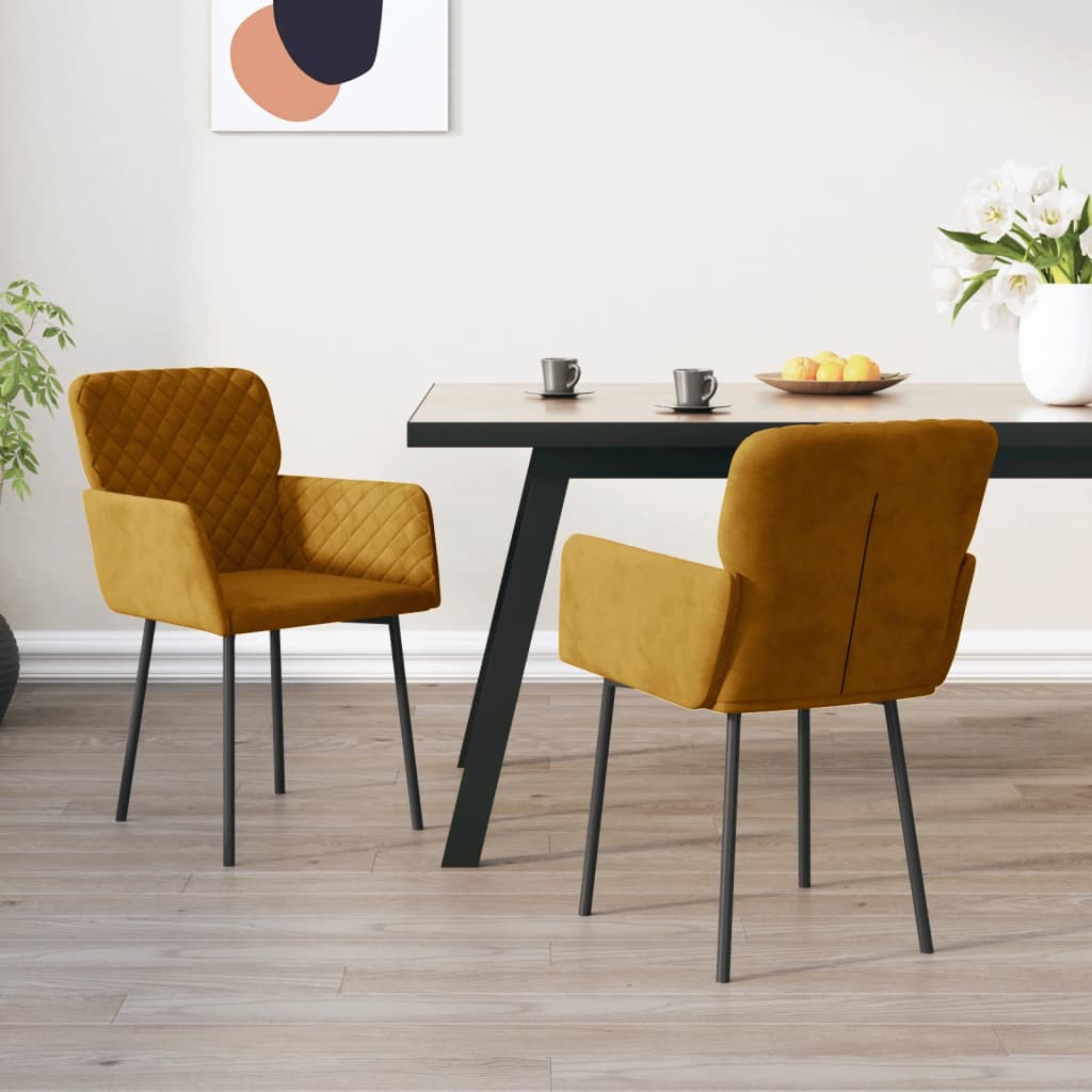 Sedie Da Pranzo 2 Pz Marroni In Velluto