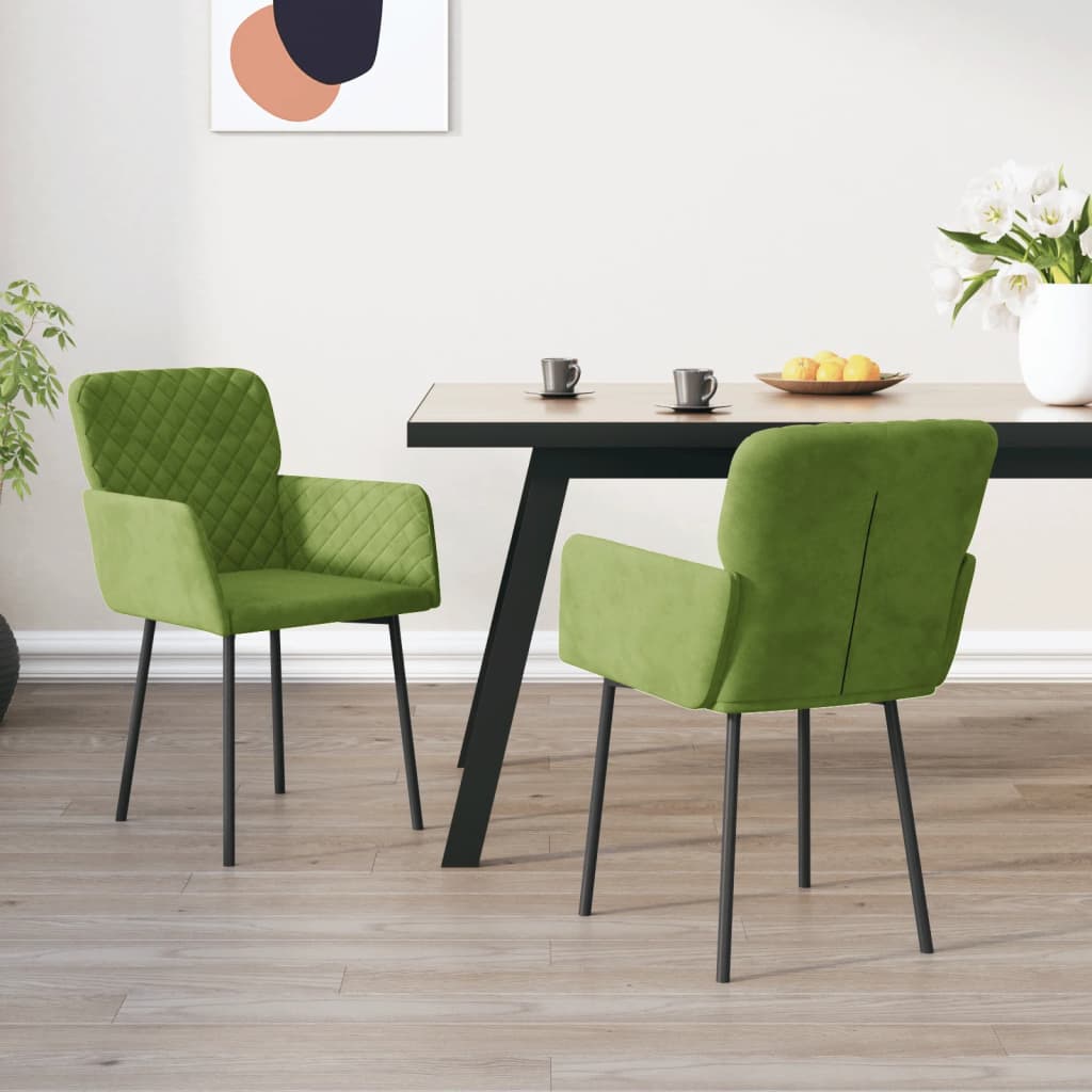 Sedie Da Pranzo 2 Pz Verde Chiaro In Velluto