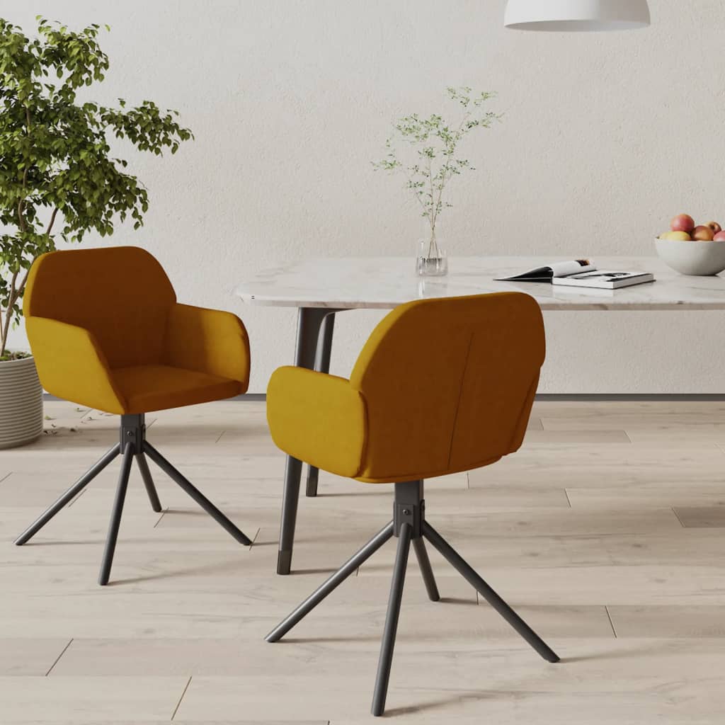 Sedie Da Pranzo Girevoli 2 Pz Marroni In Velluto
