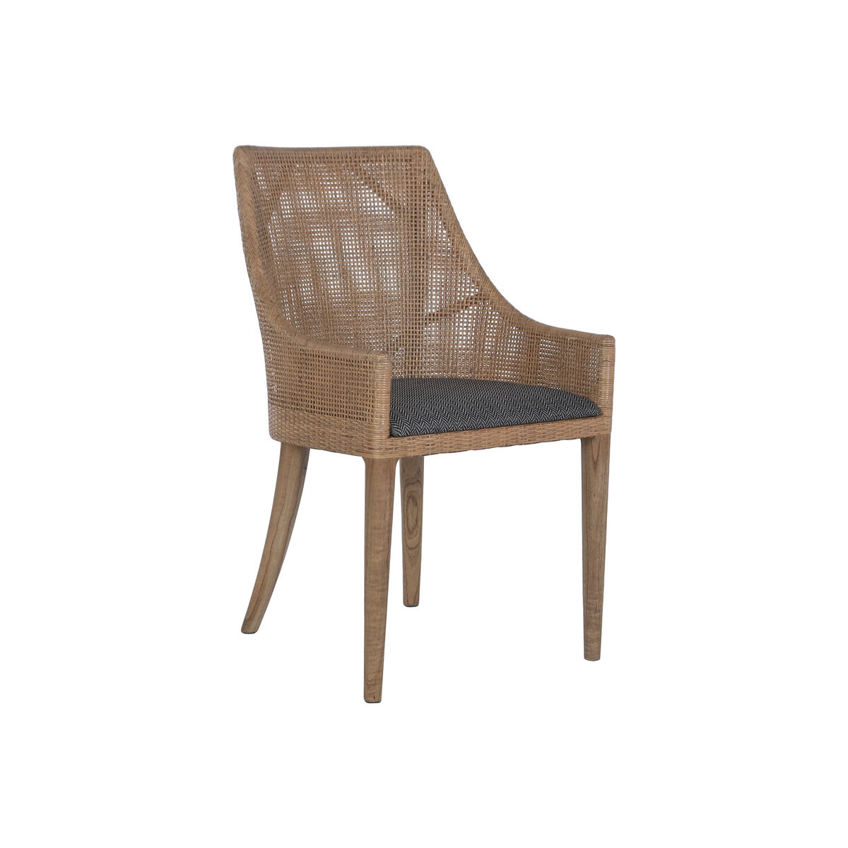 Sedia Da Sala Da Pranzo Home Esprit Marrone Grigio Poliestere Legno Di Mindi 51 X 52 X 88 cm
