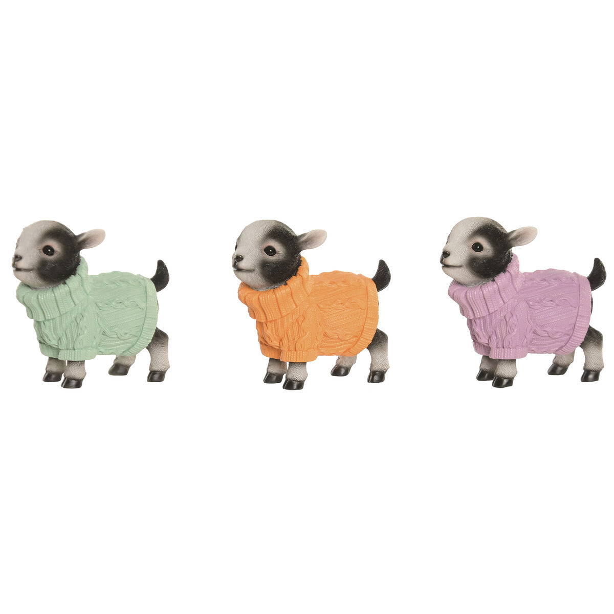 Statua Decorativa Home Esprit Multicolore Pecora Shabby Chic (3 Unità)