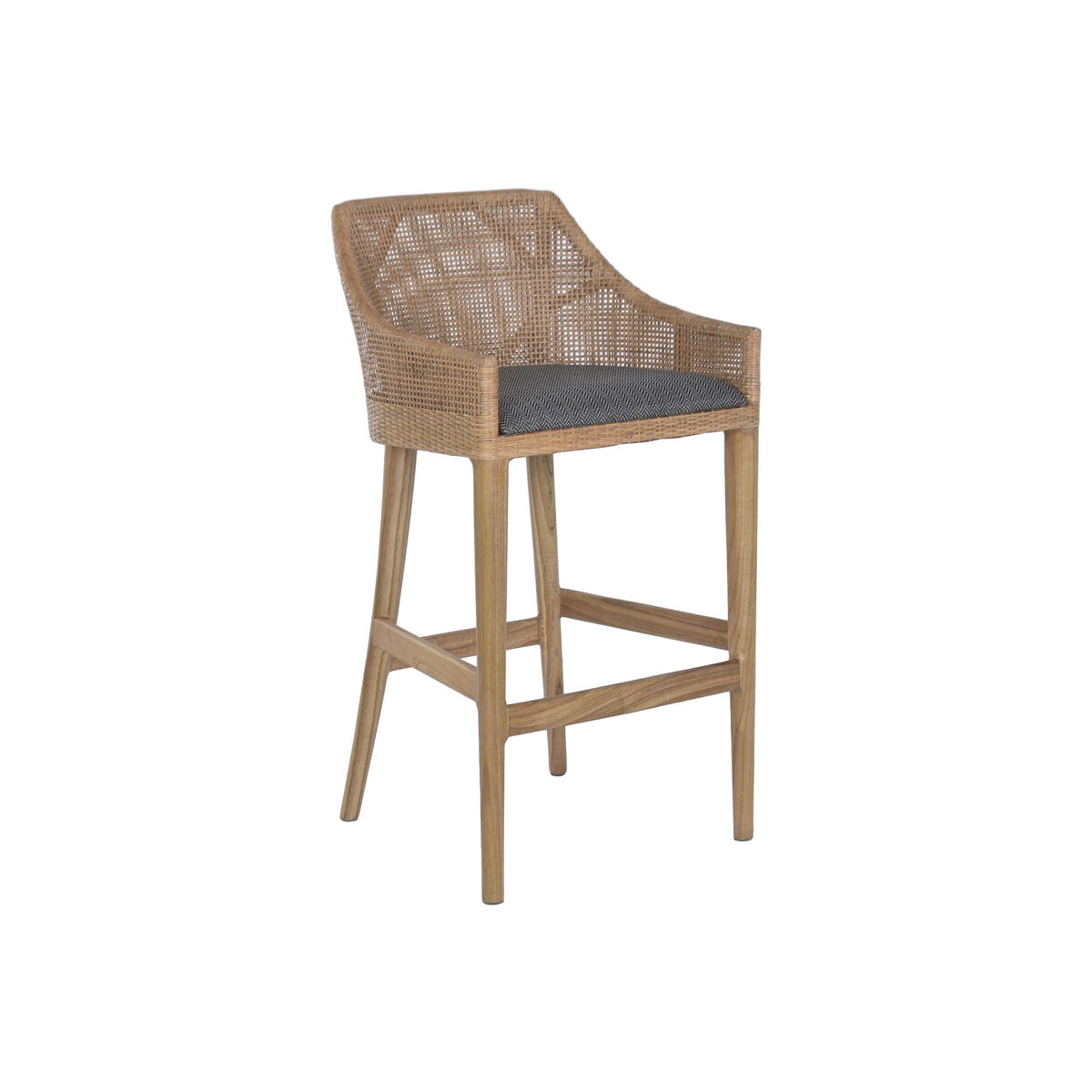 Sgabello Home Esprit Marrone Grigio Rattan 51 X 52 X 100 cm