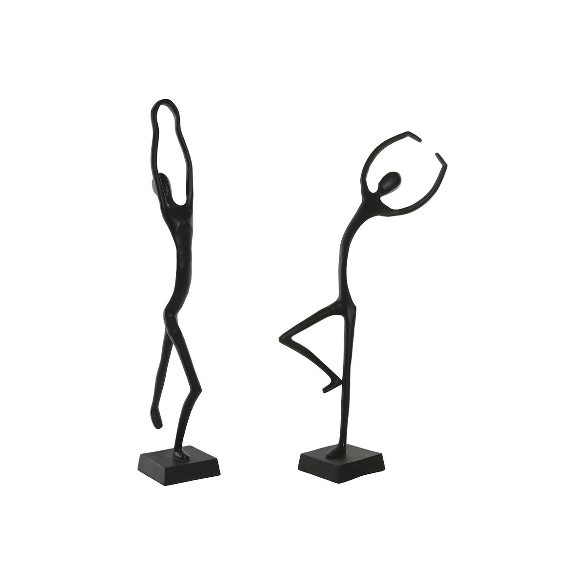 Statua Decorativa Home Esprit Nero Baile (2 Unità)