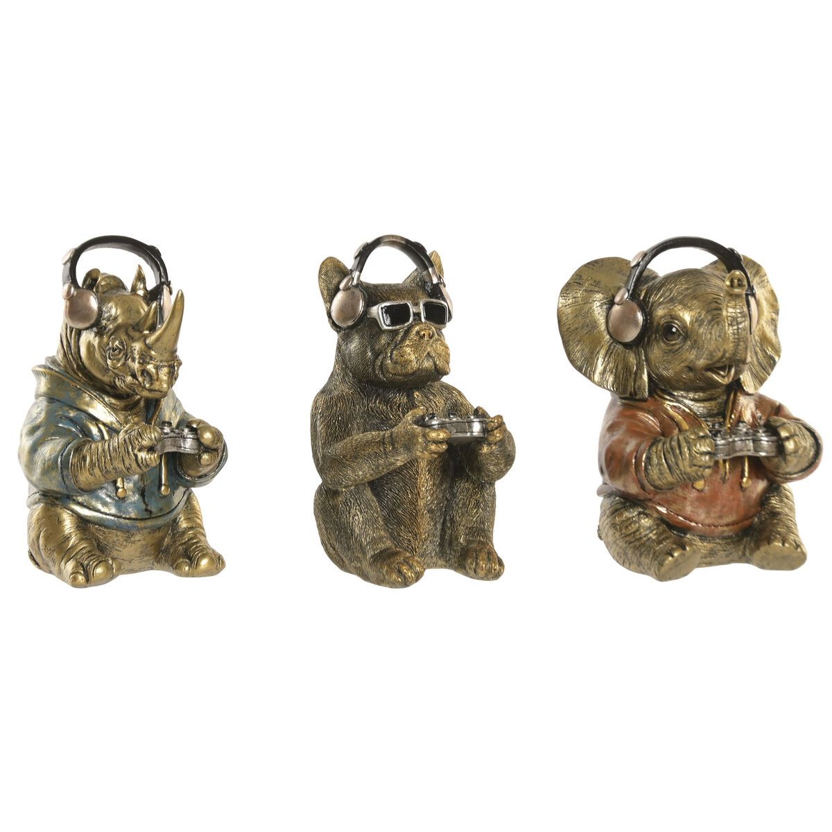 Statua Decorativa Home Esprit Multicolore Loft (3 Unità)