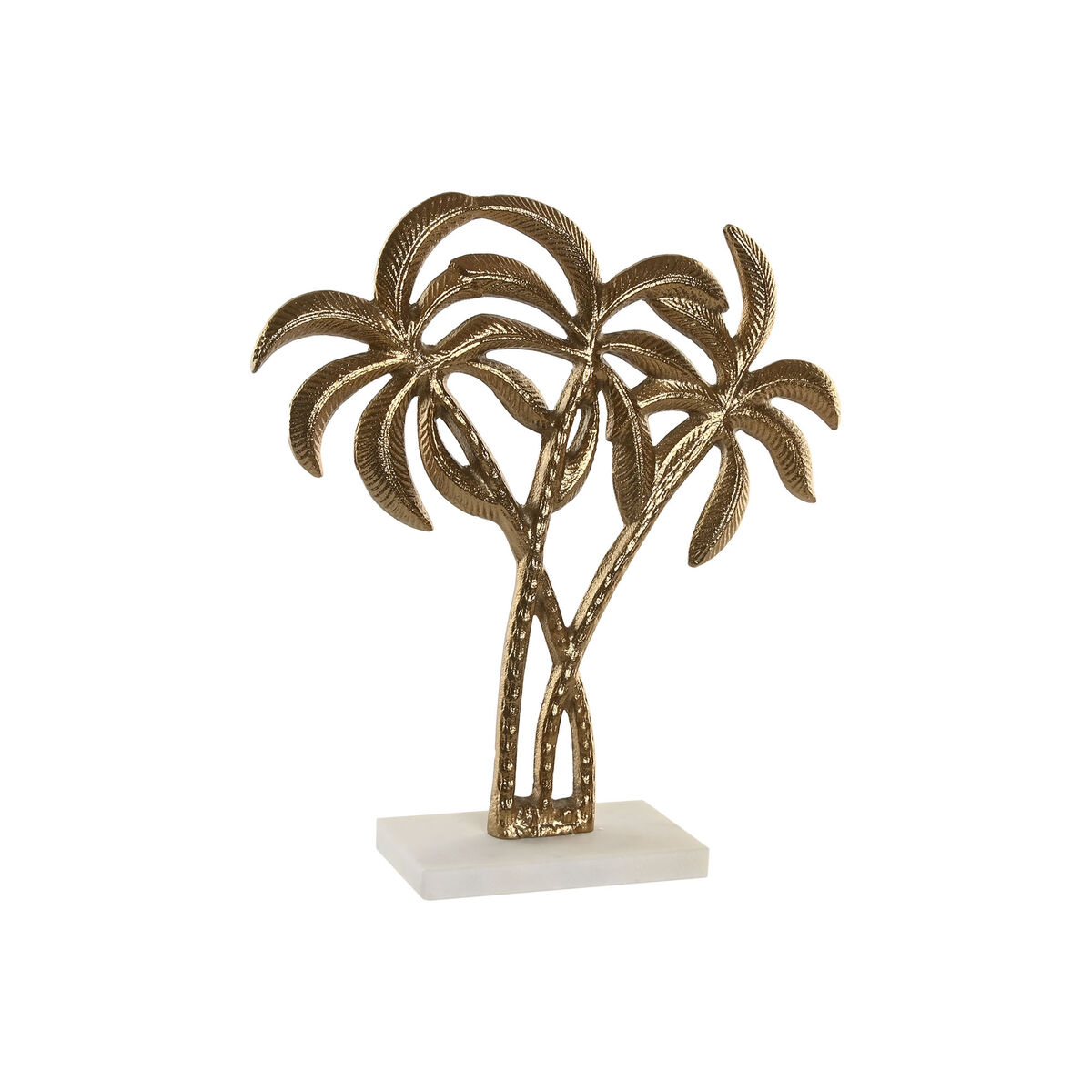 Statua Decorativa Home Esprit Bianco Dorato Palme Tropicale