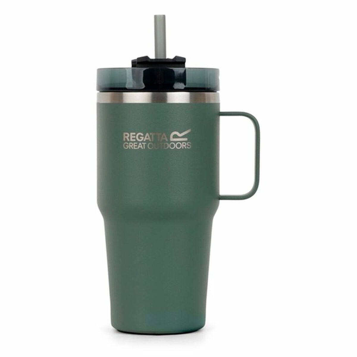 Bicchiere Con Cannuccia Regatta Thermo Insulated Mug 600 Ml Verde Acciaio Inossidabile