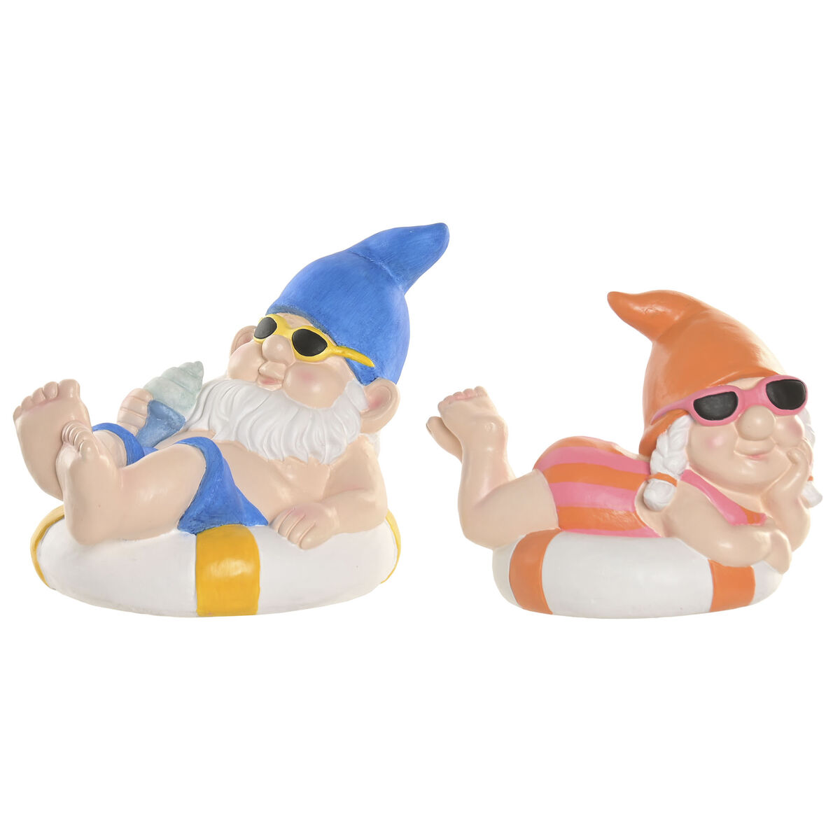 Statua Decorativa Home Esprit Multicolore Mediterraneo (2 Pezzi) (2 Unità)