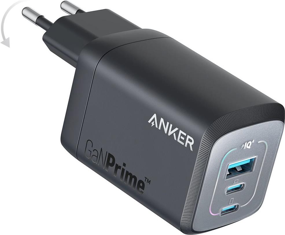 Anker Prime - Netzteil - Gan - Wechselstrom 100-240 V - 67 Watt - Ausgangsanschlüsse: 3 (a2669313)