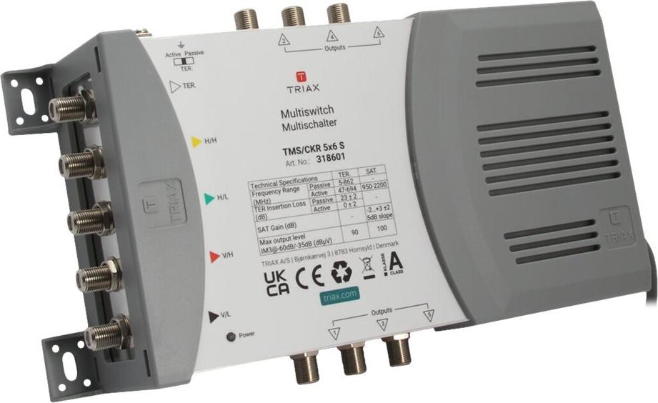 Triax Multischalter 4sat+1terr.eing.6f. Tms/ckr 5x6 S (318601)