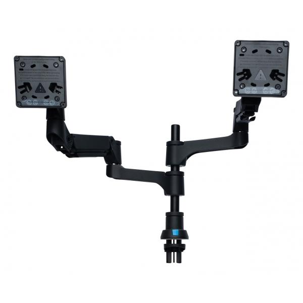 R-Go Tools Braccio Porta Monitor R-Go Caparo, Braccio Porta Monitor Doppio Regolabile Con Molla A Gas, Capacità Di Carico 3-9 Kg, Nero (caparo4 D2 do