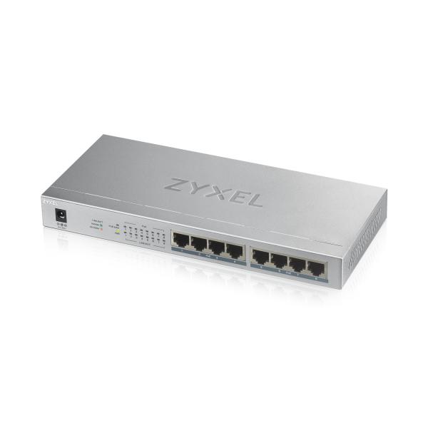 Zyxel GS1008HP Non gestito Gigabit Ethernet [10/100/1000] Supporto Power over Ethernet [PoE] Grigio (Zyxel GS1008HP - Switch - 8 x 10/100/1000 [PoE+] - montaggio a parete, desktop - PoE+ [60 W])