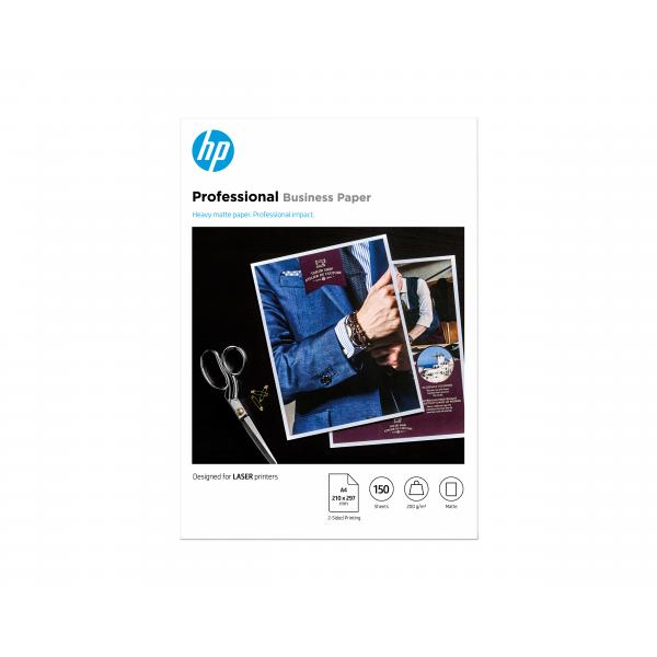 HP Carta opaca professionale originale certificata FSC, per stampa laser: confezione da 150 fogli/A4/210 x 297 mm, 200 g/m² (HP PROF MATTE LJ A4 200G 150SH FSC P)