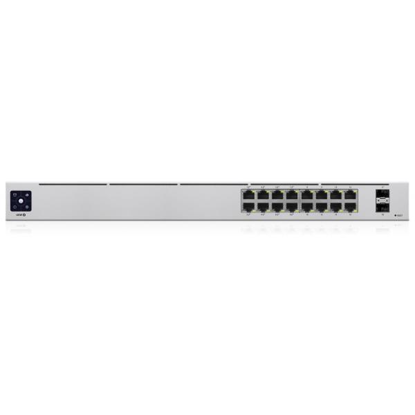 Ubiquiti UniFi 16-Port PoE Gestito L2/L3 Gigabit Ethernet [10/100/1000] Supporto Power over Ethernet [PoE] 1U Argento (Ubiquiti Switch UniFi 16xRJ45 GBit/2xSFP Managed 8xPoE 42W Gen2 19 Rack-Mountabl