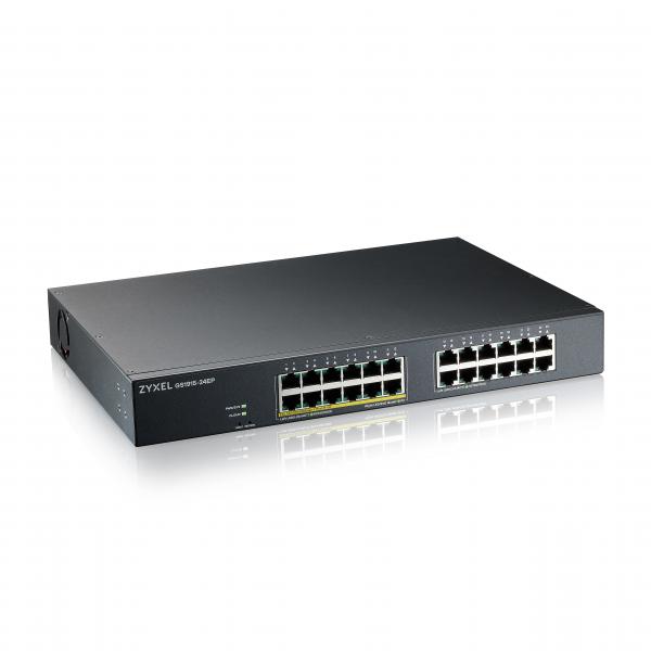 Zyxel GS1915-24EP Gestito L2 Gigabit Ethernet [10/100/1000] Supporto Power over Ethernet [PoE] 1U Nero (Zyxel GS1915 Series GS1915-24EP - Switch - compatibile con NebulaFLEX - intelligente - 24 x 10/