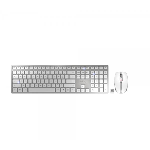 CHERRY DW 9100 SLIM tastiera Mouse incluso Universale RF senza fili + Bluetooth QWERTY Inglese US Argento (CHERRY DW 9100 SLIM US-ENGLISH - / INTERNATIONAL) - Versione UK