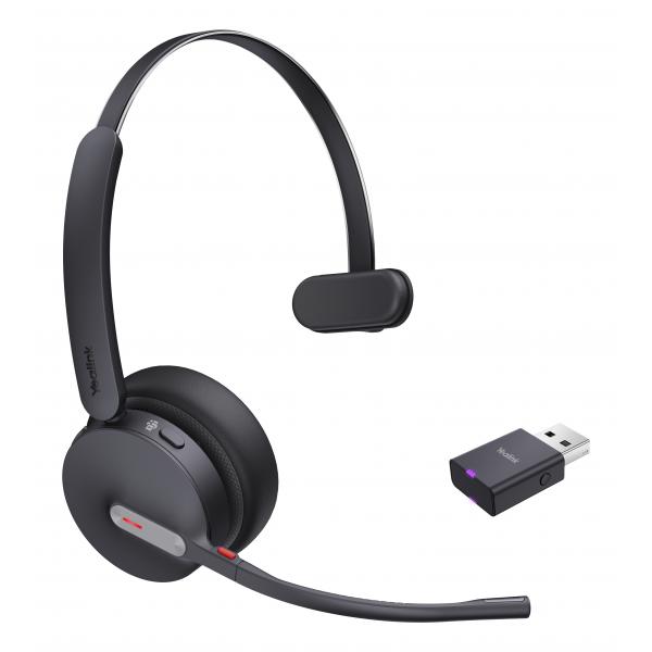Yealink WH64 Hybrid Mono Teams Auricolare Wireless A Padiglione Ufficio Micro-USB Bluetooth Nero (WH64 Hybrid Mono - Headset - Warranty: 12M)